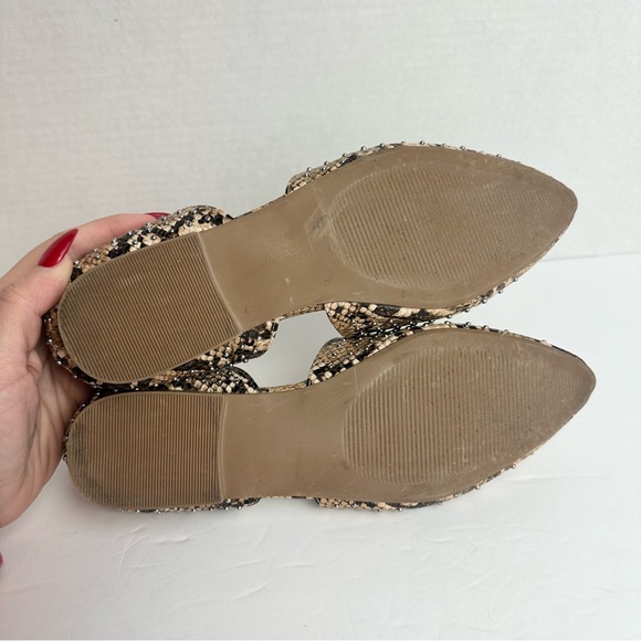 Steve Madden Talent Brown Leather Snakeskin Pointed Toe Flat Loafers Size 6 - Picture 11 of 12